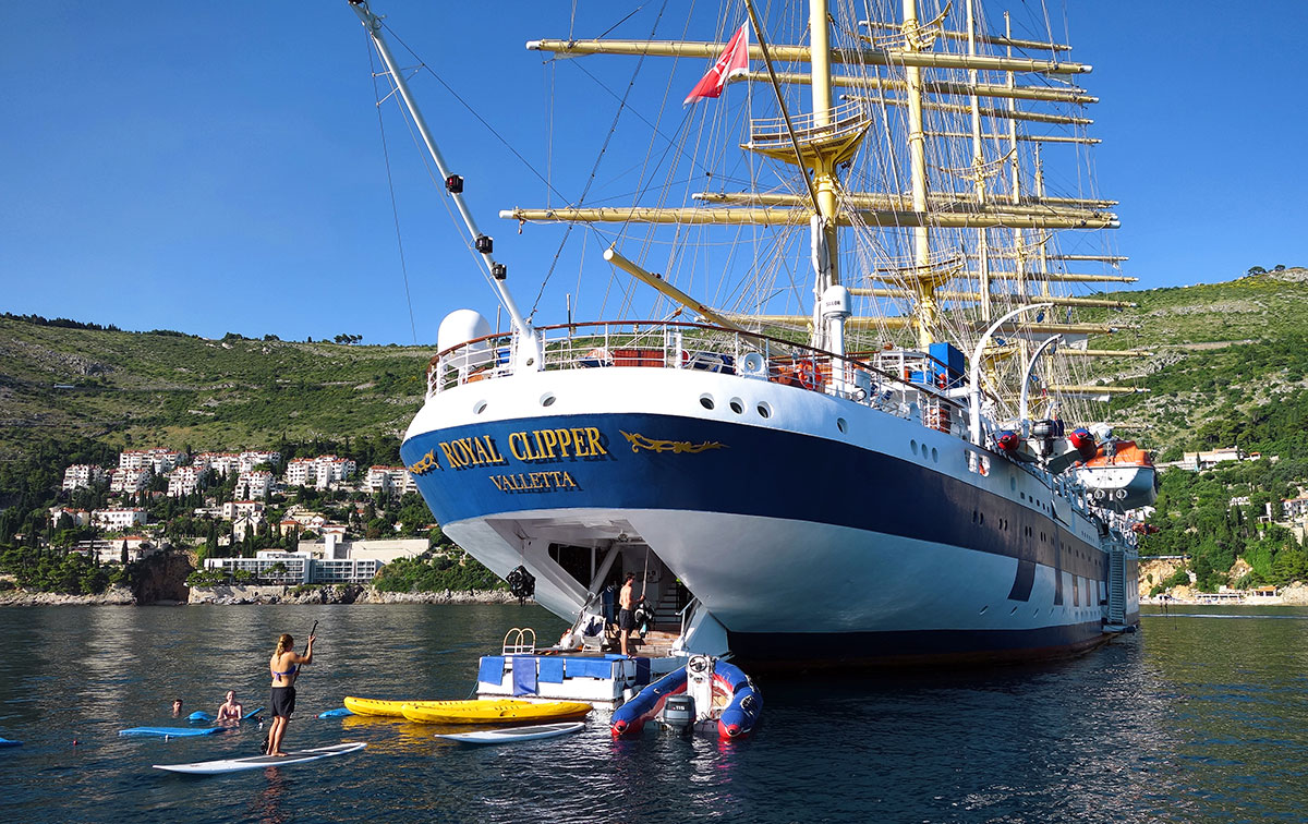 Wassersport-Plattform der Royal Clipper