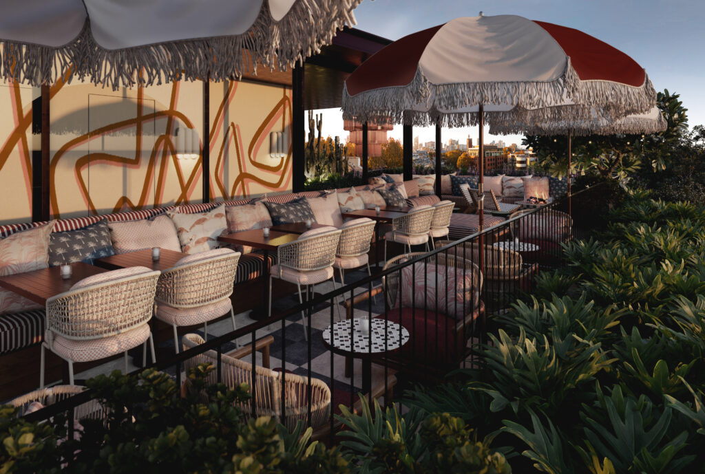Eine Reise in die Sixties: die Rooftop-Bar Monica 